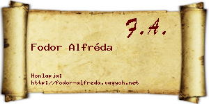 Fodor Alfréda névjegykártya